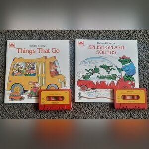 Vintage Richard Scarry Book & Cassette Lot of 2